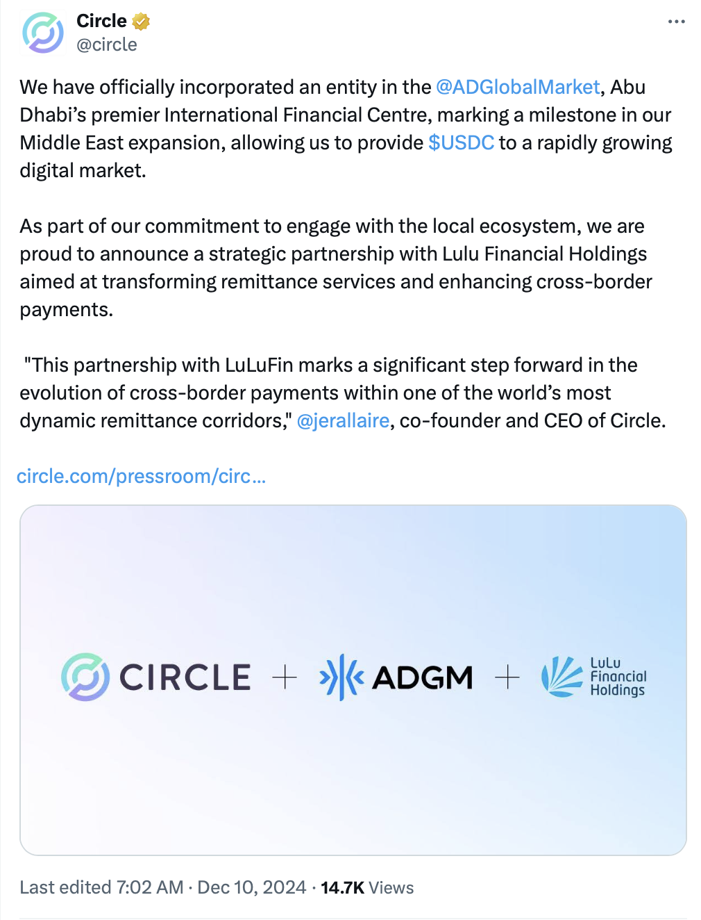 ประกาศจาก Circle ( ที่มา :&nbsp;Circle )