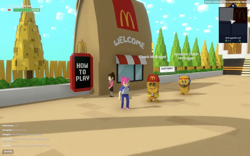 <i>ภาพหน้าจอของ&nbsp;McNuggets Land<br>รูปภาพ: CoinDesk</i>