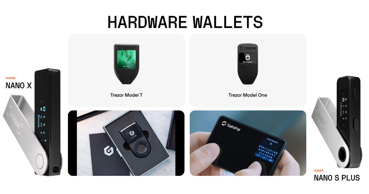 ตัวอย่าง Hardware Wallet ยี่ห้อต่าง ๆ