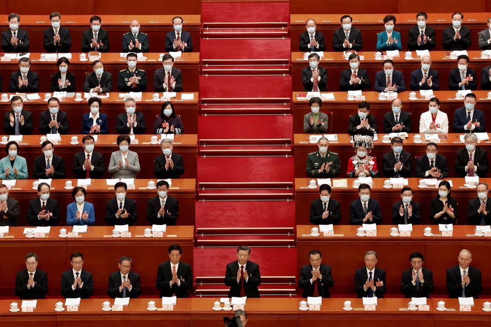 <i>ประธานาธิบดี สี จิ้นผิง ในการประชุม NPC ประจำปี<br>รูปภาพ:&nbsp;REUTERS/Thomas Peter</i>