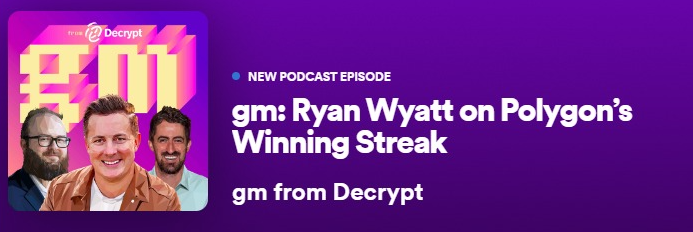 <i>Ryan Wyatt ในรายการ&nbsp;gm from Decrypt<br>รูปภาพ: Spotify</i>