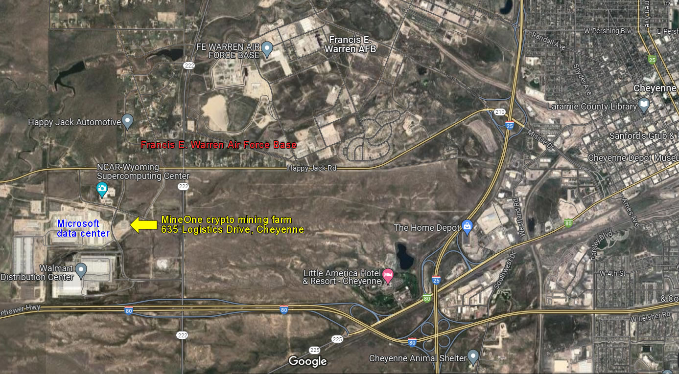 <i>แผนที่แสดงความใกล้ของเหมืองกับกองทัพสหรัฐ<br>รูปภาพ:&nbsp;Google Maps</i>