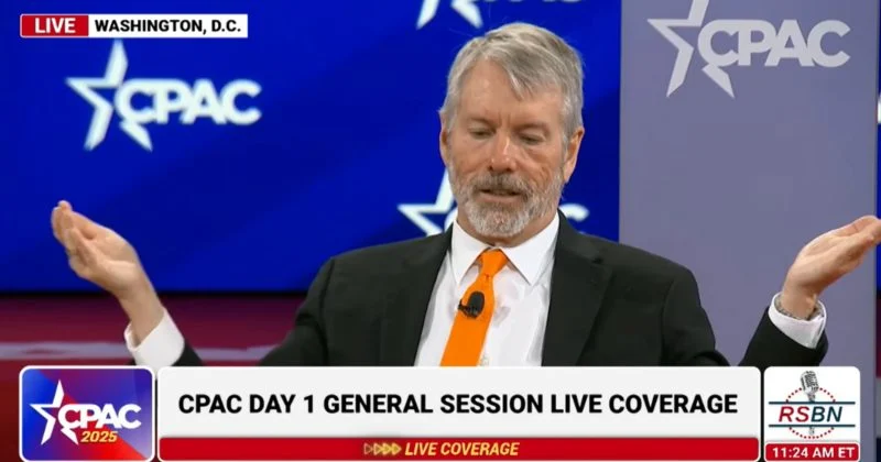 Michael Saylor กล่าวในงาน CPAC ( ที่มา :&nbsp;&nbsp;Crypto Briefing )