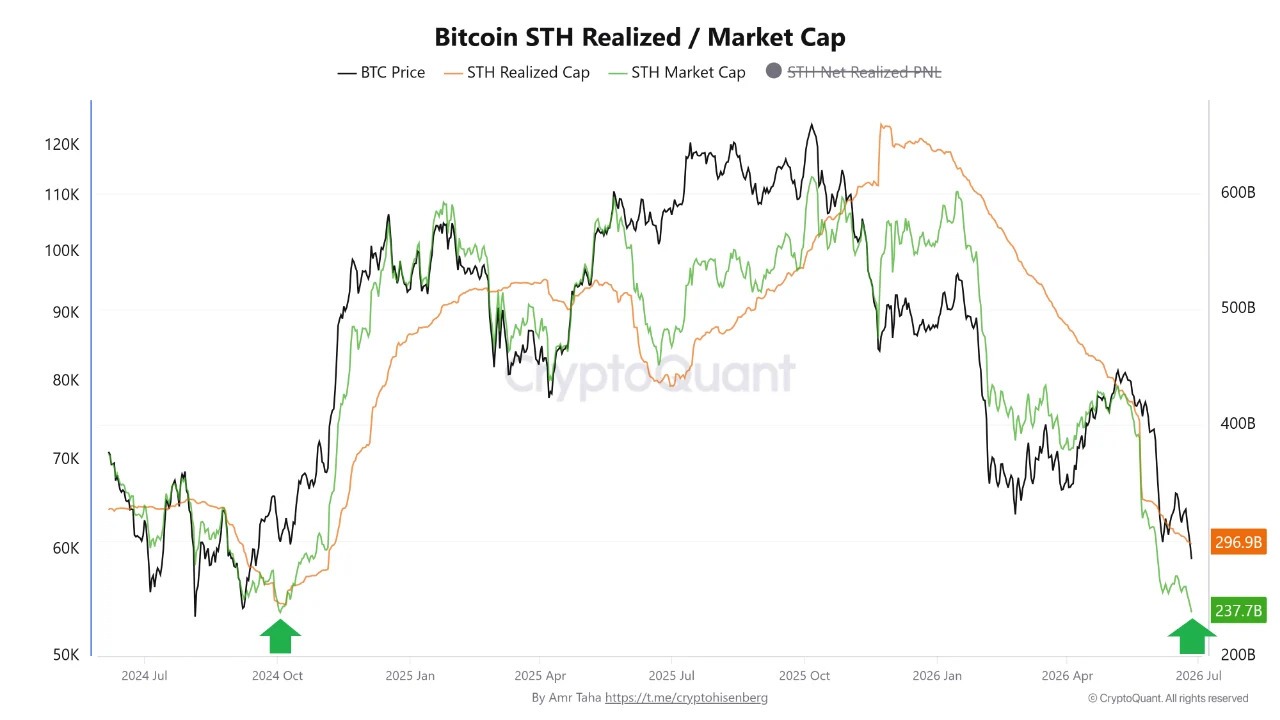 ต้นทุนเฉลี่ยของนักลงทุนระยะสั้น ( ที่มา :&nbsp;CryptoQuant )