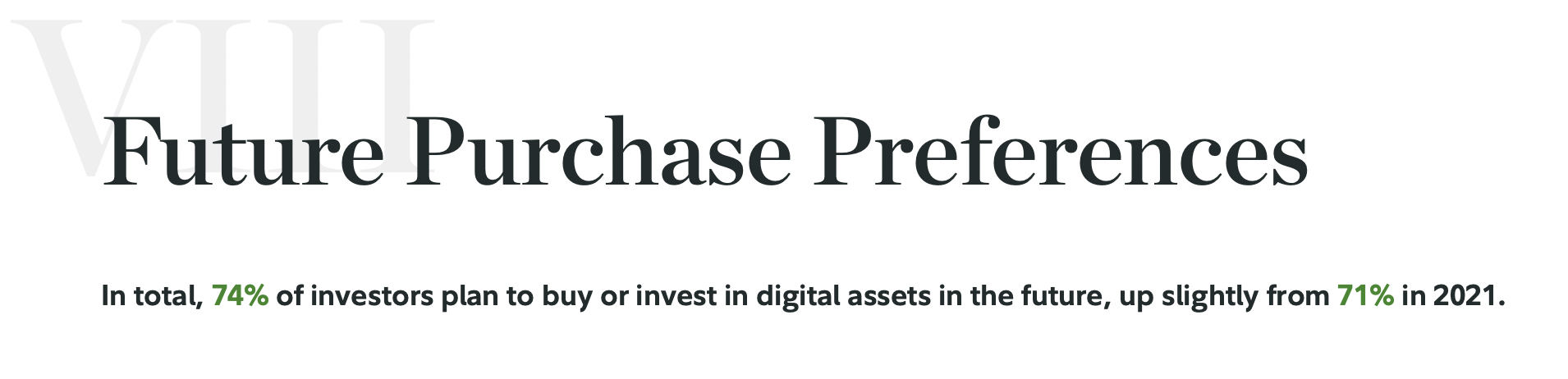 <i>สถาบัน 74% มีแผนที่จะทำการซื้อสินทรัพย์ดิจิทัลในอนาคต<br>รูปภาพ: Institutional Investor Digital Assets Study: Key Findings/Fidelity</i>