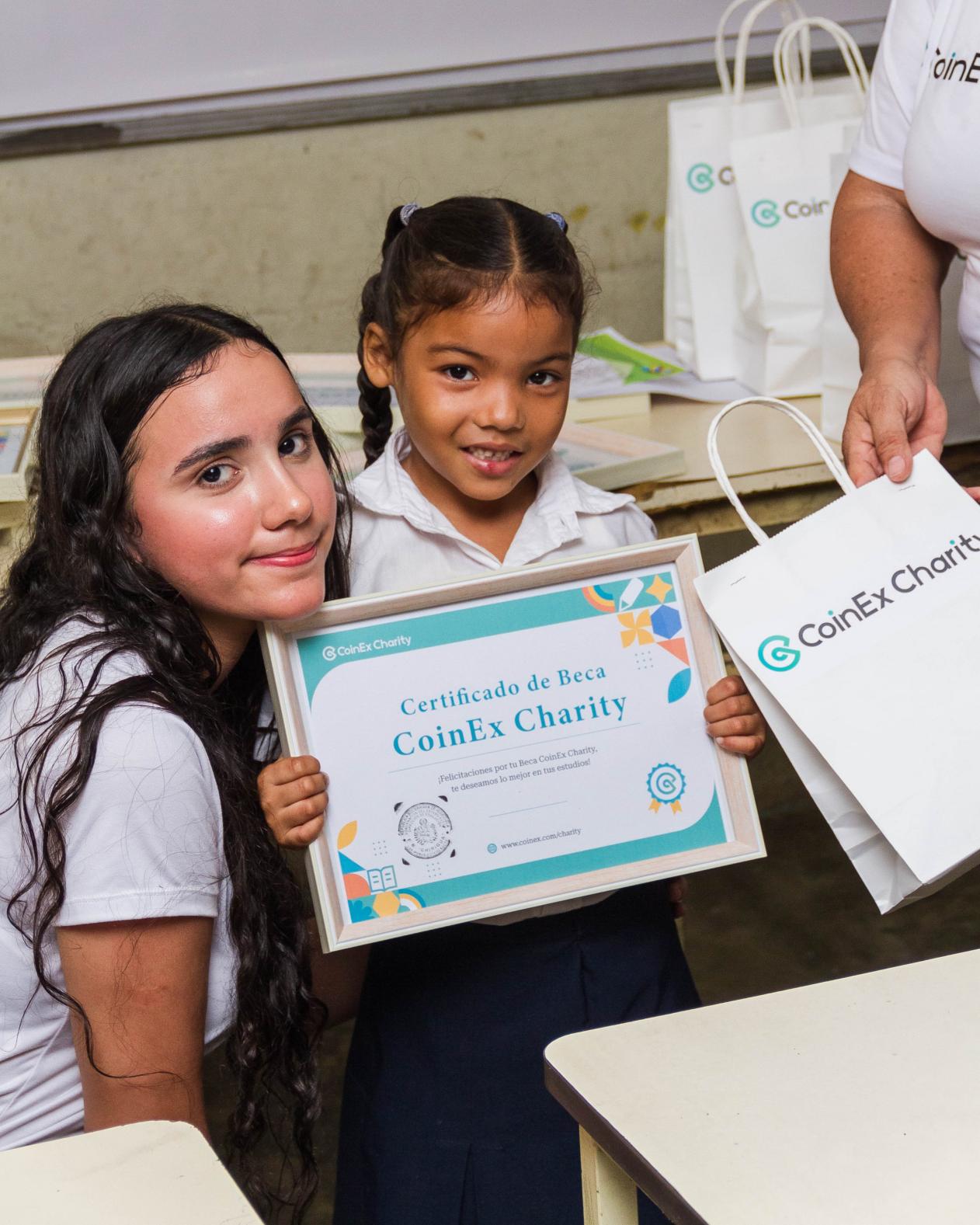 CoinEx Charity ที่โรงเรียน Chirigua ในเวเนซุเอลา