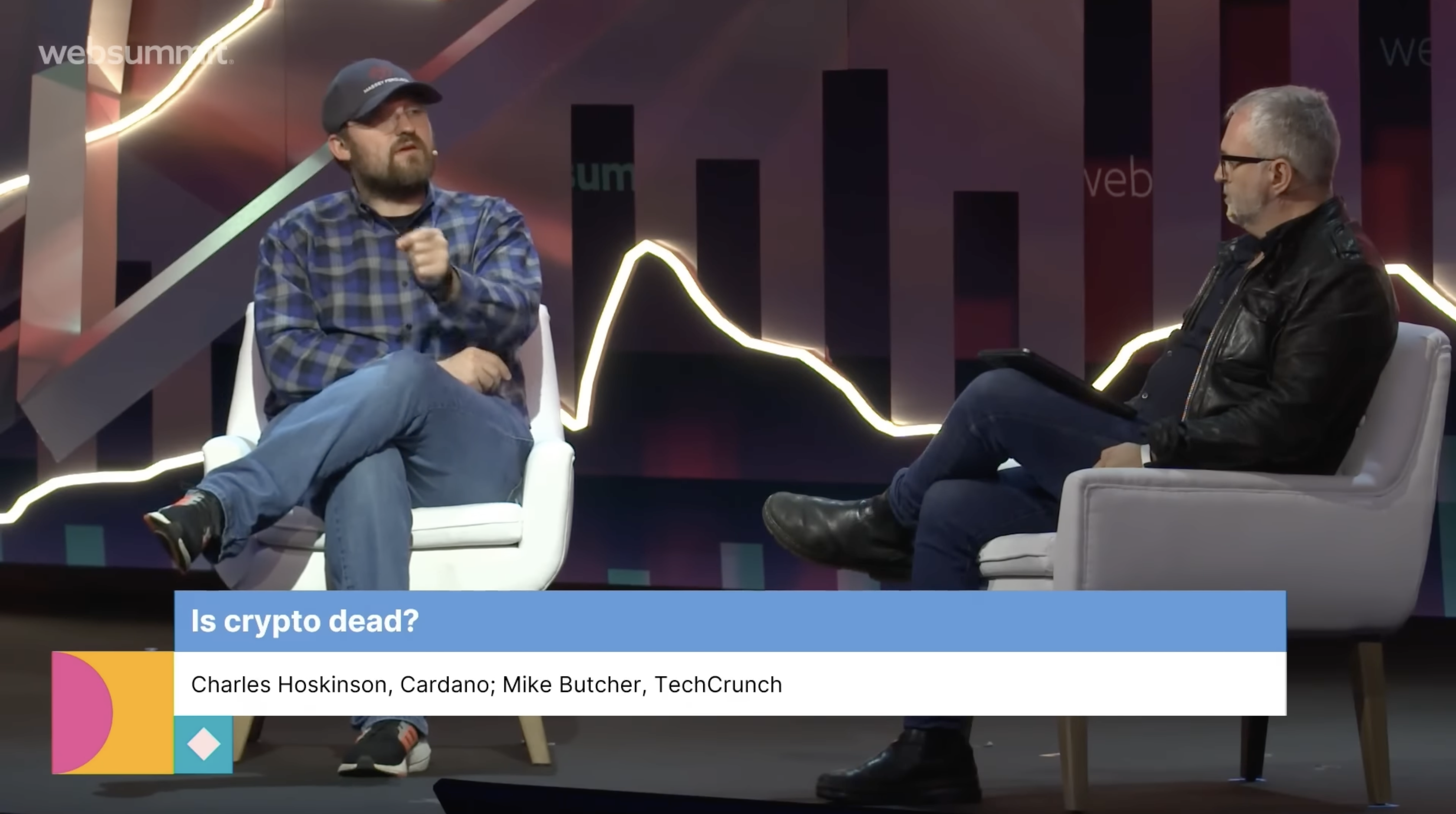 <i>Charles Hoskinson ผู้สร้าง Cardano (ADA) ในงาน&nbsp;Web Summit 2022<br>รูปภาพ: YouTube / Input Output</i>