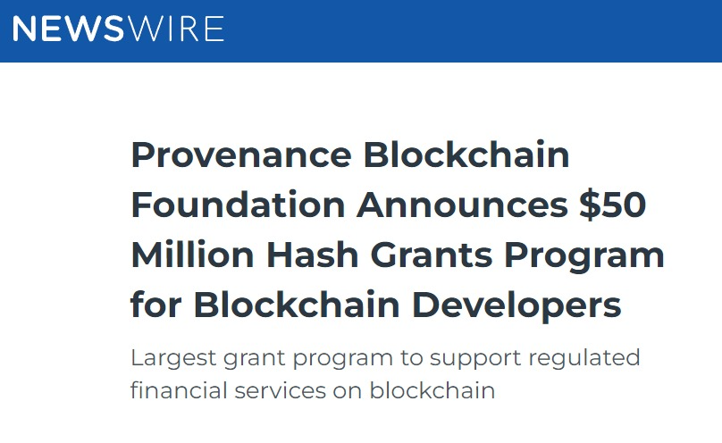 <i>ประกาศจาก&nbsp;Provenance Blockchain Foundation<br>รูปภาพ: NEWSWIRE</i>