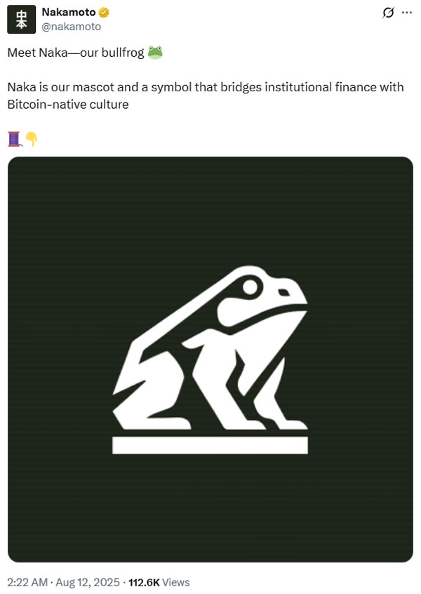 Nakamoto เลือกใช้กบพันธุ์&nbsp; American BullFrog เป็นมาสคอต ( ที่มา : Nakamoto )
