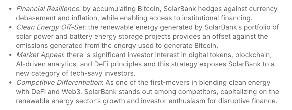 เหตุผลของ SolarBank ในการนำกลยุทธ์การถือครอง Bitcoin มาใช้ ( ที่มา : SolarBank )
