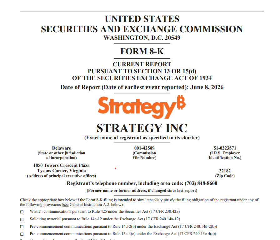 Strategy เข้าซื้อ Bitcoin เพิ่มอีก 1,550 เหรียญ ( ที่มา : Strategy )