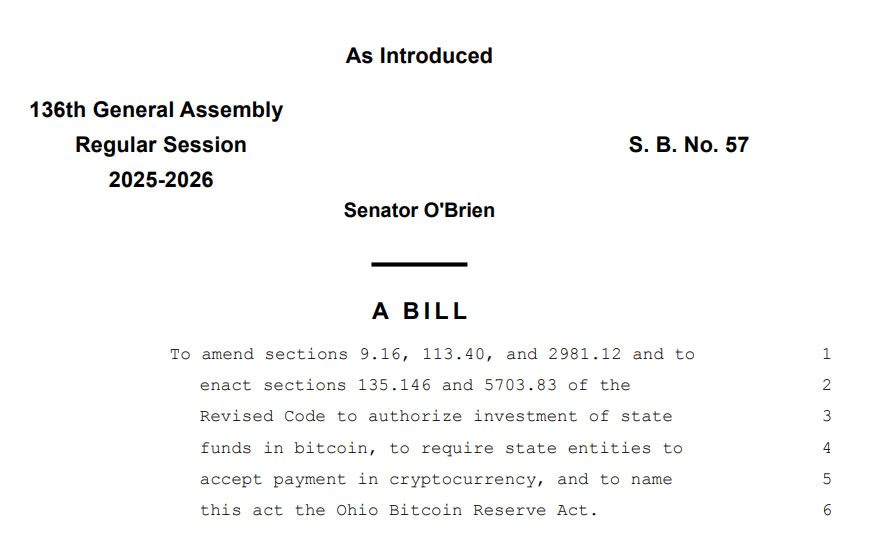 ส่วนต้นของร่างกฎหมาย&nbsp;Ohio Senate Bill 57 ( ที่มา :&nbsp;Ohio Legislature )